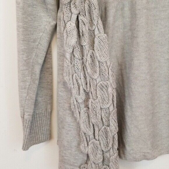 Ava Womens BOHO Waterfall Cardigan Small Gray Contrast Trim Open Fairy - Picture 3 of 6